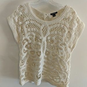 Crochet cap sleeve sweater